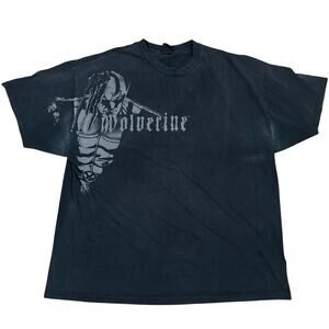 VTG Y2K Wolverine Mad Engine Marvel T-Shirt X-Men Affliction Style Fade Distress